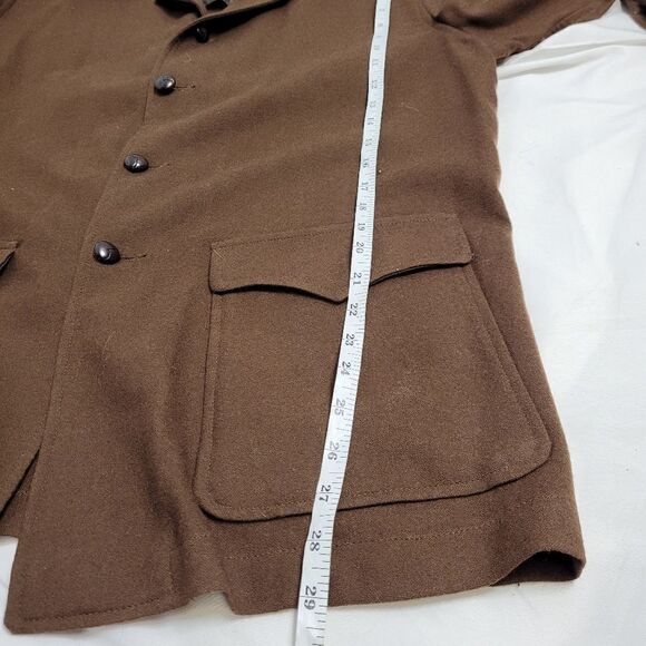 VINTAGE 70s Pendleton brown wool button up shacket‎ shirt jacket L - Picture 9 of 9